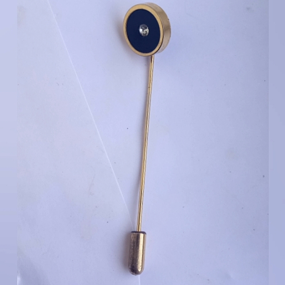 Blue Lapis and Diamond Lapel Stickpin- Vintage- 1930s